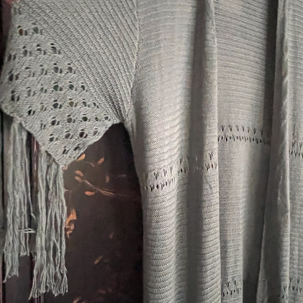 Davi & Dani Teal Open-Knit Beach Cover-Up - Picture 5 of 10